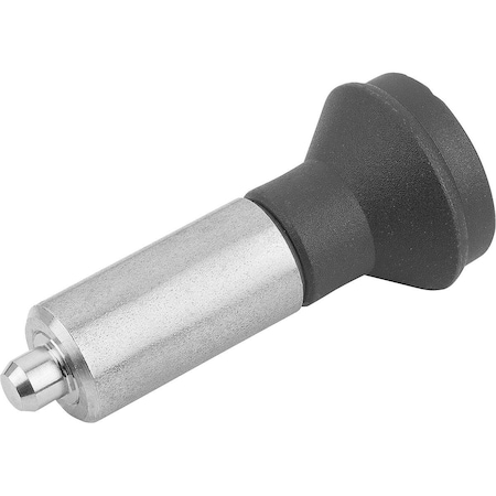 Kipp Indexing Plunger Wout Collar Size:4, D1=22, D=10, L=80, Form:L Wo. Groove, Stainless Steel Hardened,  K0347.01410